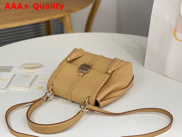 Chloe Penelope Small Soft Shoulder Bag in Milky Brown Grained Calfskin with Leather Braids Replica