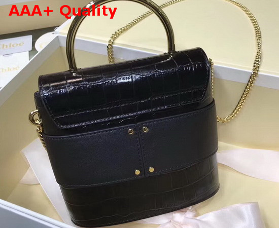 Chloe Small Aby Lock Bag in Black Croc Embossed Calfskin Replica