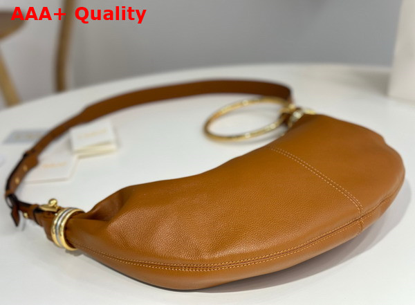 Chloe Small Bracelet Hobo Bag in Clay Brown Grained Leather Replica