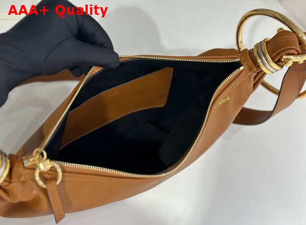 Chloe Small Bracelet Hobo Bag in Clay Brown Grained Leather Replica