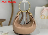 Chloe Small Bracelet Hobo Bag in Woodrose Grained Leather Replica