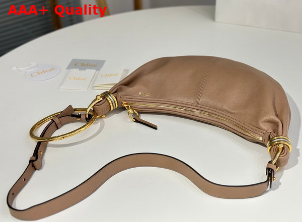 Chloe Small Bracelet Hobo Bag in Woodrose Grained Leather Replica