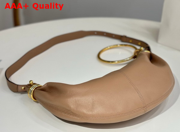 Chloe Small Bracelet Hobo Bag in Woodrose Grained Leather Replica