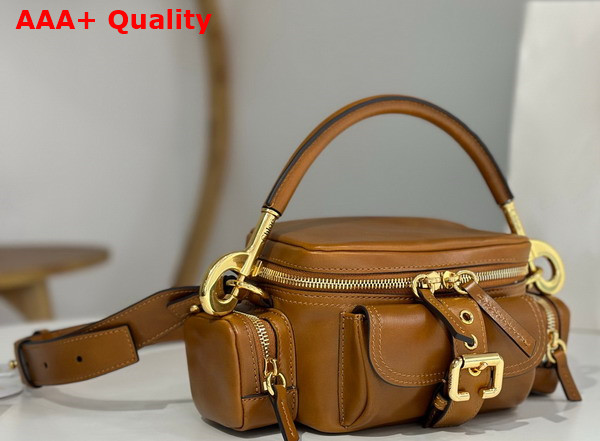 Chloe Small Camera Bag in Clay Brown Shiny Leather Replica