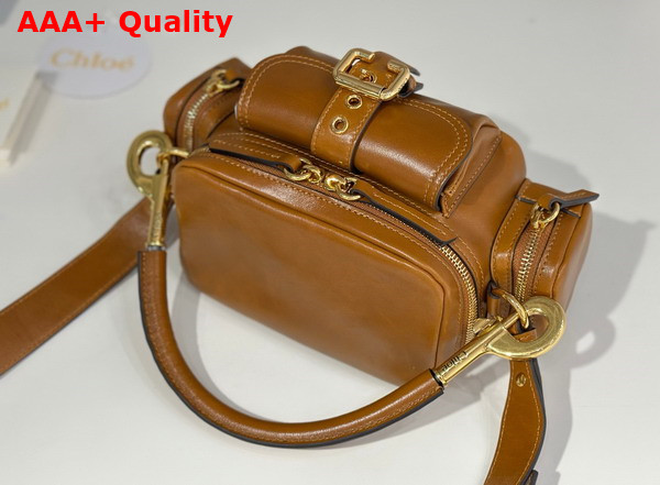 Chloe Small Camera Bag in Clay Brown Shiny Leather Replica