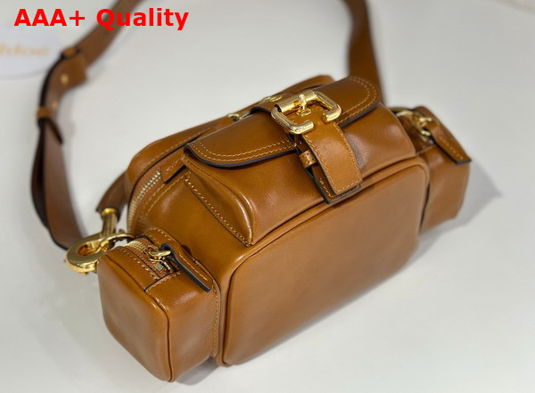 Chloe Small Camera Bag in Clay Brown Shiny Leather Replica