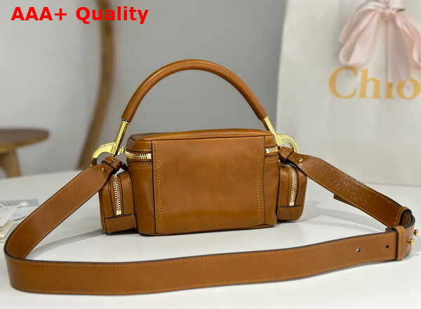 Chloe Small Camera Bag in Clay Brown Shiny Leather Replica