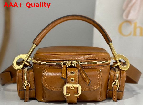 Chloe Small Camera Bag in Clay Brown Shiny Leather Replica