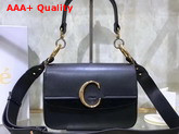 Chloe Small Chloe C Double Carry Bag Black Shiny and Suede Calfskin Replica