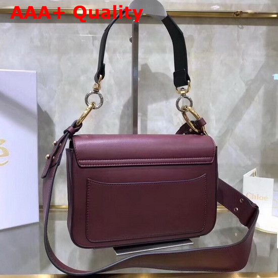 Chloe Small Chloe C Double Carry Bag Burgundy Shiny and Suede Calfskin Replica