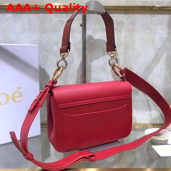 Chloe Small Chloe C Double Carry Bag in Red Shiny and Suede Calfskin Replica