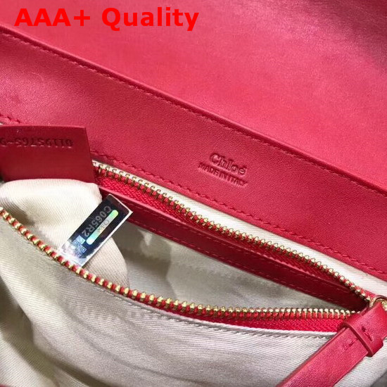 Chloe Small Chloe C Double Carry Bag in Red Shiny and Suede Calfskin Replica