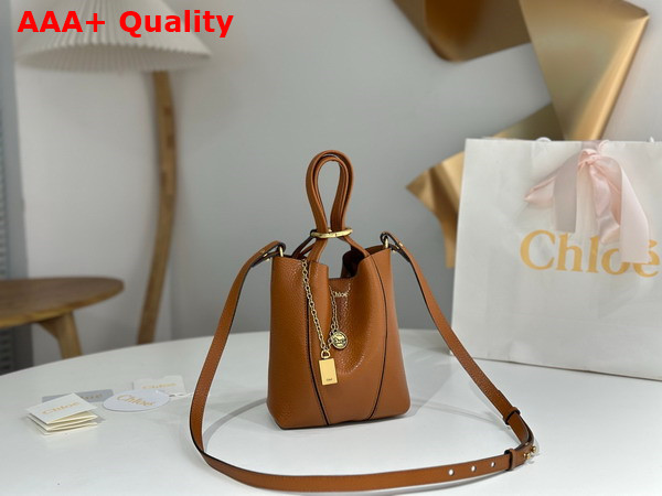 Chloe Small Chloe Spin Tote Bag in Clay Brown Grained Leather Replica