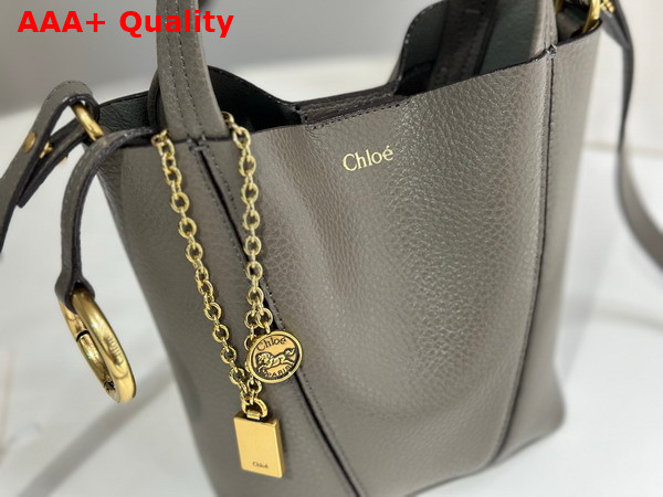 Chloe Small Chloe Spin Tote Bag in Flannel Grey Grained Leather Replica