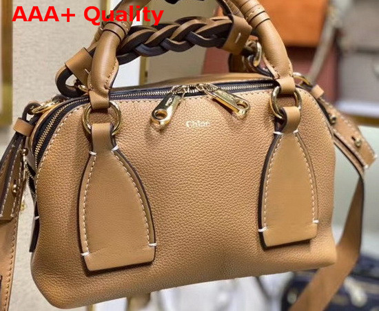 Chloe Small Daria Bag in Tan Smooth and Shiny Calfskin Replica