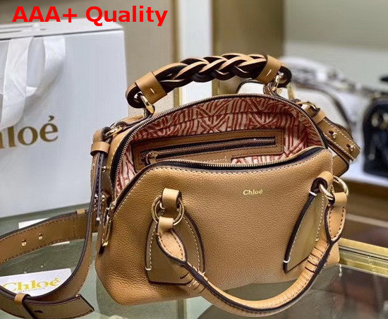 Chloe Small Daria Bag in Tan Smooth and Shiny Calfskin Replica