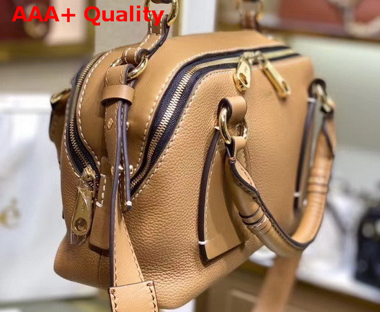 Chloe Small Daria Bag in Tan Smooth and Shiny Calfskin Replica