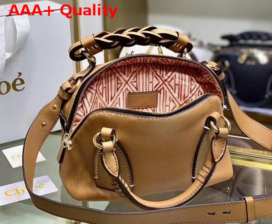 Chloe Small Daria Bag in Tan Smooth and Shiny Calfskin Replica