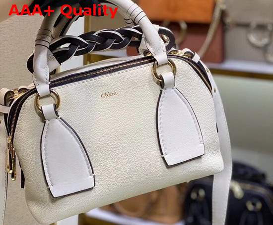 Chloe Small Daria Bag in White Smooth and Shiny Calfskin Replica