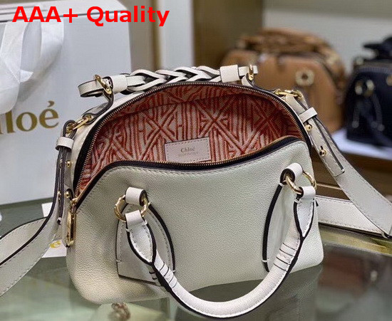 Chloe Small Daria Bag in White Smooth and Shiny Calfskin Replica