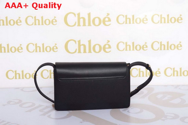 Chloe Small Faye Bag in Grained Calfskin and Nappa Nambskin Black Replica