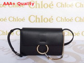 Chloe Small Faye Bag in Grained Calfskin and Nappa Nambskin Black Replica