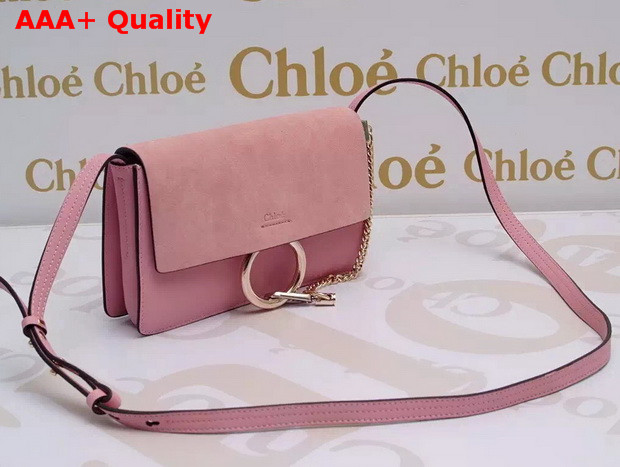 Chloe Small Faye Bag in Pink Suede Leather Replica