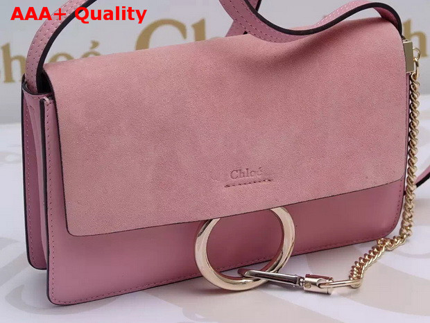 Chloe Small Faye Bag in Pink Suede Leather Replica