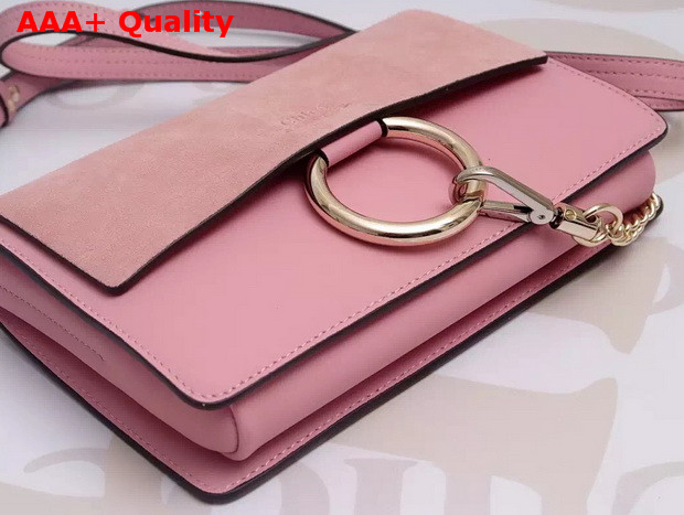 Chloe Small Faye Bag in Pink Suede Leather Replica