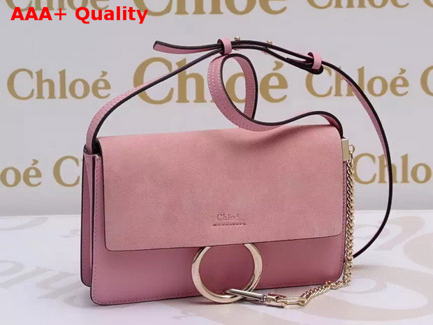 Chloe Small Faye Bag in Pink Suede Leather Replica