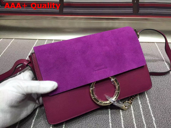 Chloe Small Faye Bag in Purple Calfskin Replica