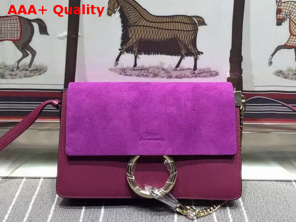 Chloe Small Faye Bag in Purple Calfskin Replica