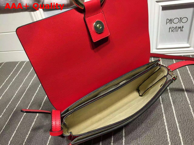 Chloe Small Faye Bag in Red Suede Calfskin and Smooth Calfskin Replica