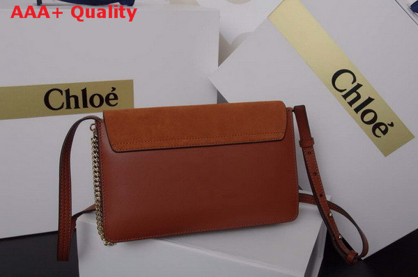 Chloe Small Faye Bag in Brown Smooth Calfskin and Suede Calfskin Replica