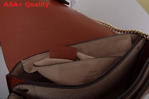 Chloe Small Faye Bag in Brown Smooth Calfskin and Suede Calfskin Replica