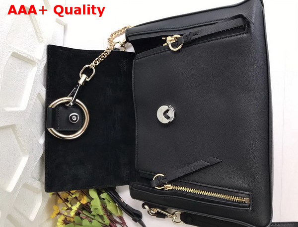 Chloe Small Faye Day Bag in Black Smooth and Suede Calfskin Replica