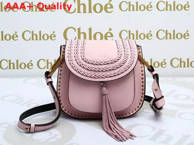 Chloe Small Hudson Bag In Smooth Calfskin With Suede Calfskin Tassel Pink Replica