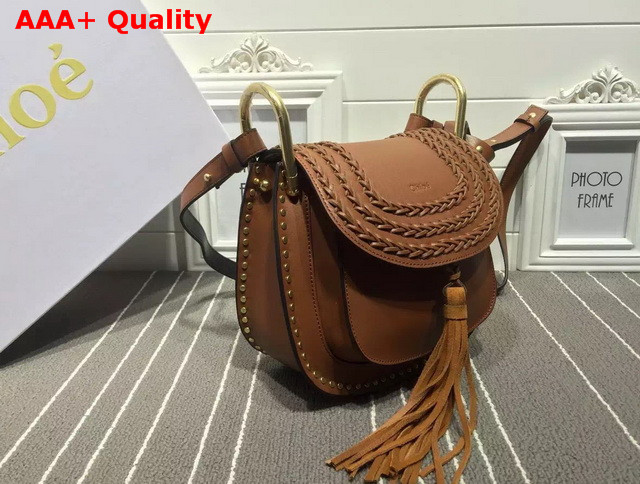 Chloe Small Hudson Bag In Smooth Calfskin With Tassel Caramel Replica