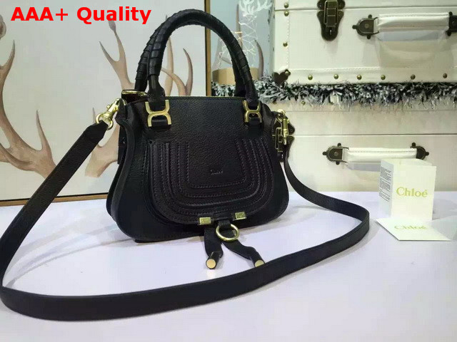 Chloe Small Marcie Bag Black Grained Calfskin Replica