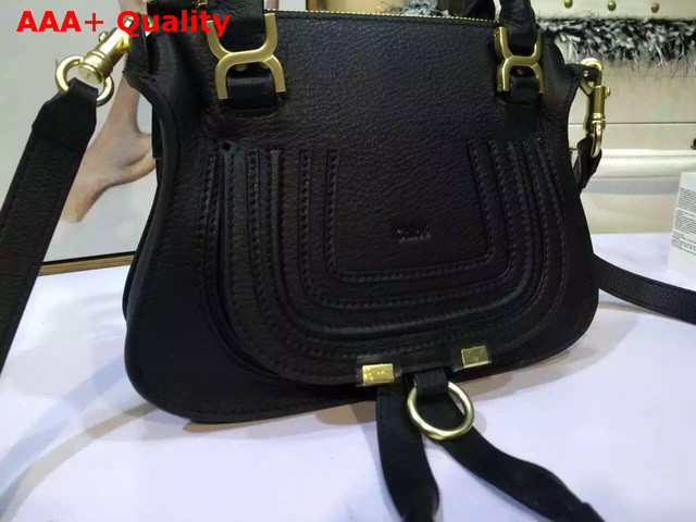 Chloe Small Marcie Bag Black Grained Calfskin Replica