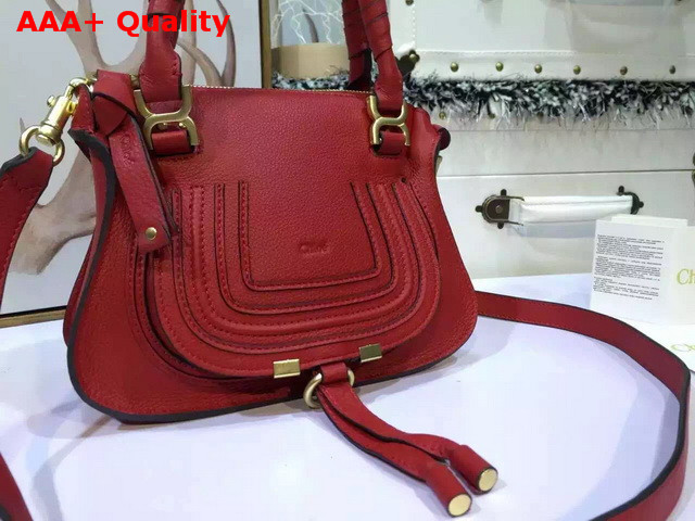 Chloe Small Marcie Bag Red Grained Calfskin Replica