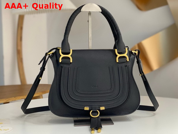 Chloe Small Marcie Bag in Black Grained Leather Replica