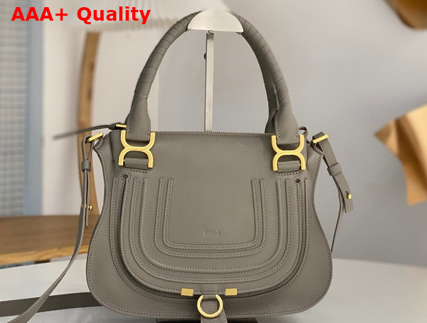 Chloe Small Marcie Bag in Cashmere Grey Grained Leather Replica