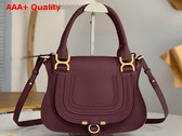 Chloe Small Marcie Bag in Dimness Purple Grained Leather Replica