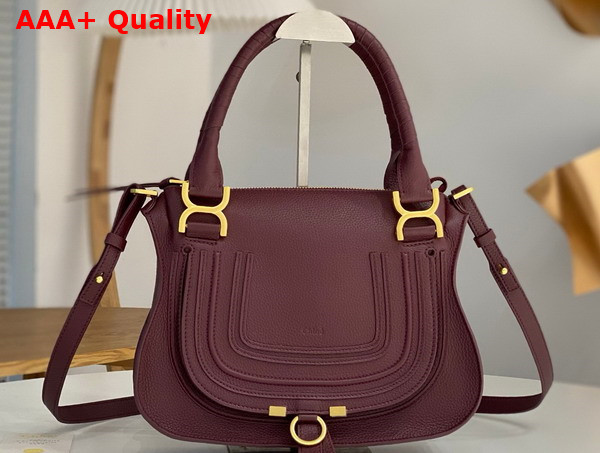 Chloe Small Marcie Bag in Dimness Purple Grained Leather Replica