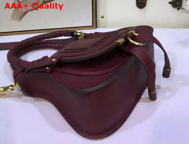 Chloe Small Marcie Bag in Grained Calfskin Oxblood Replica