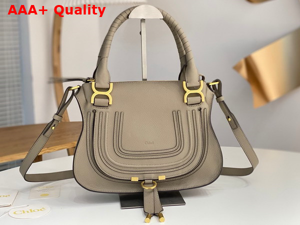 Chloe Small Marcie Bag in Light Grey Grained Leather Replica