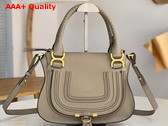 Chloe Small Marcie Bag in Light Grey Grained Leather Replica