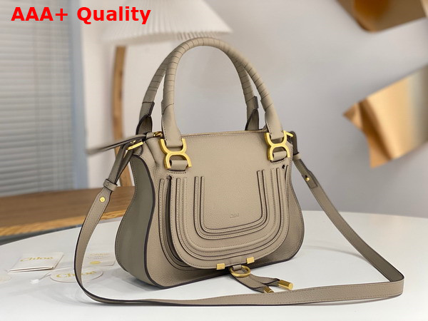 Chloe Small Marcie Bag in Light Grey Grained Leather Replica