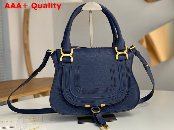 Chloe Small Marcie Bag in Navy Grained Leather Replica